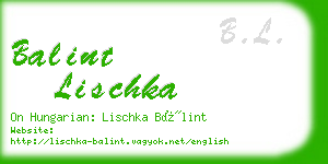 balint lischka business card